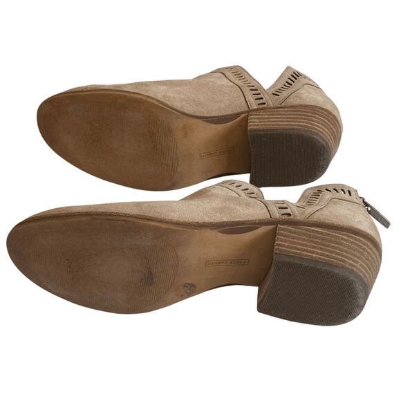 Vince Camuto Ankle Booties Boots 6.5 Tan Leather Cut Out Open Side Persiella - Picture 9 of 10